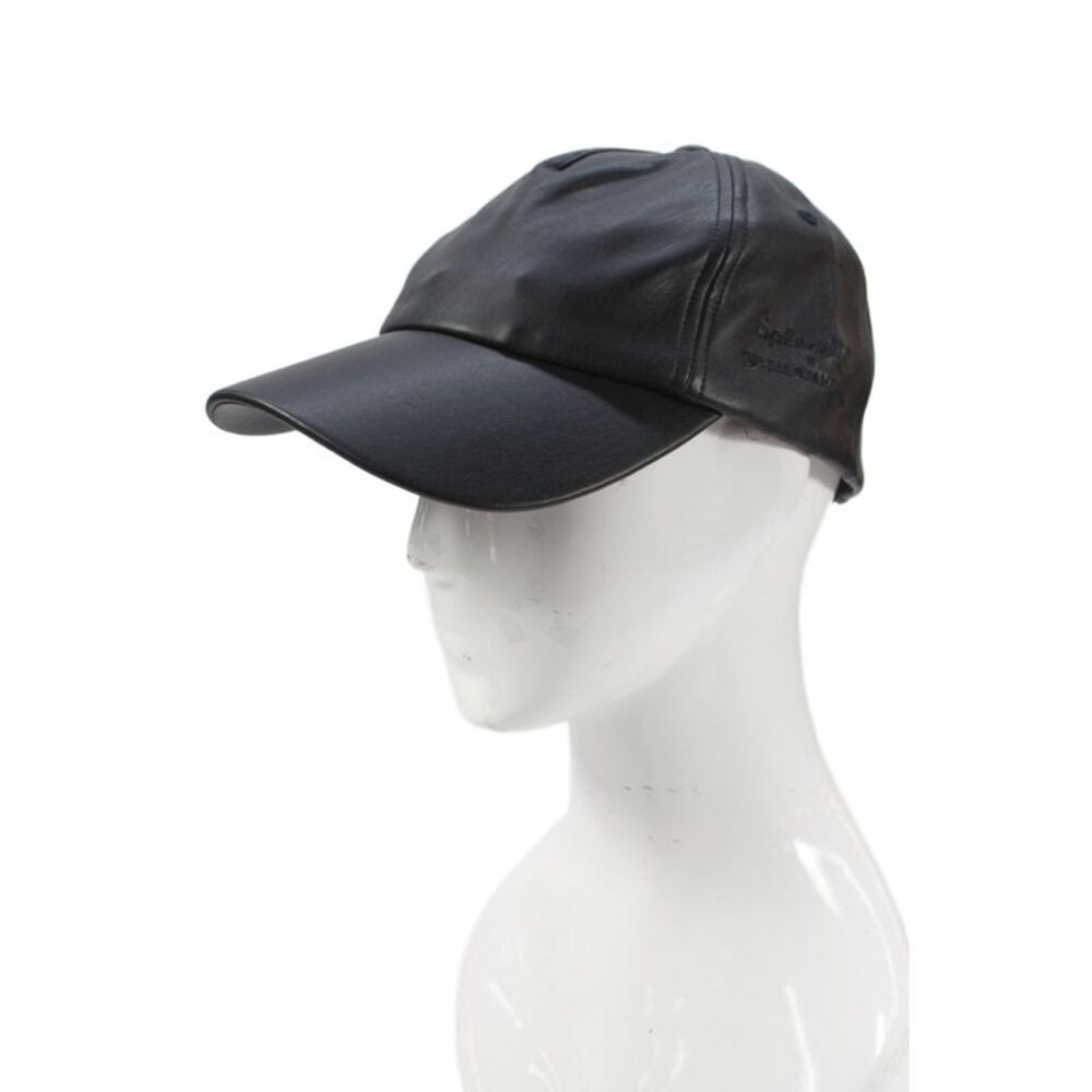 Splendid X Cella Jane Blog Womens Faux Leather Baseball Cap Black Size OS